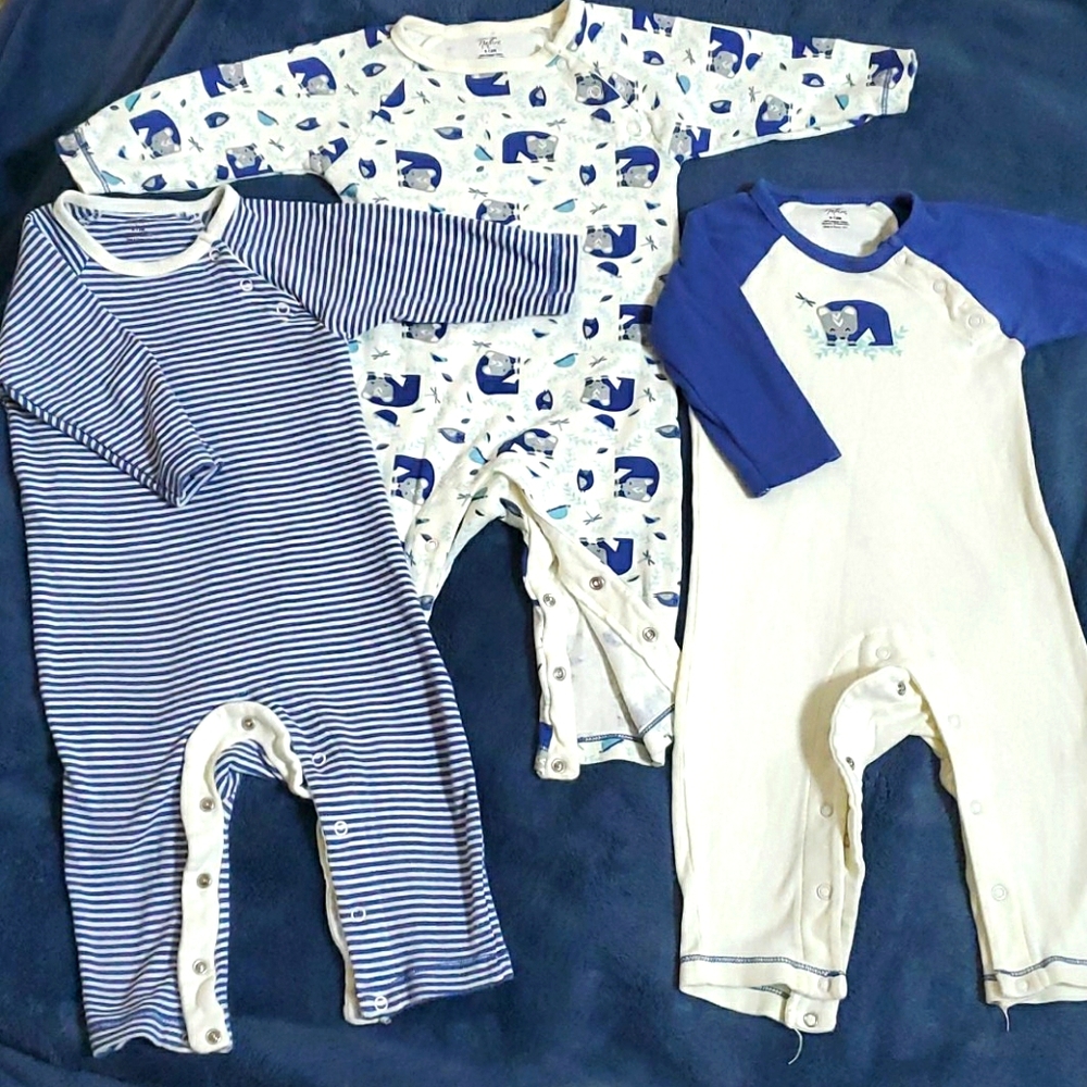 Baby Organic Cotton long sleeve one-piece bundle